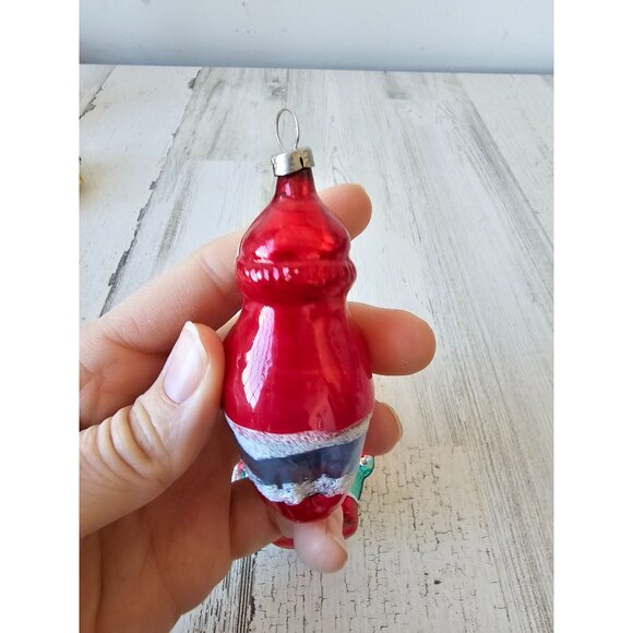 antique Eskimo Santa glass ornament West Germany Xmas tree set - Picture 4 of 12